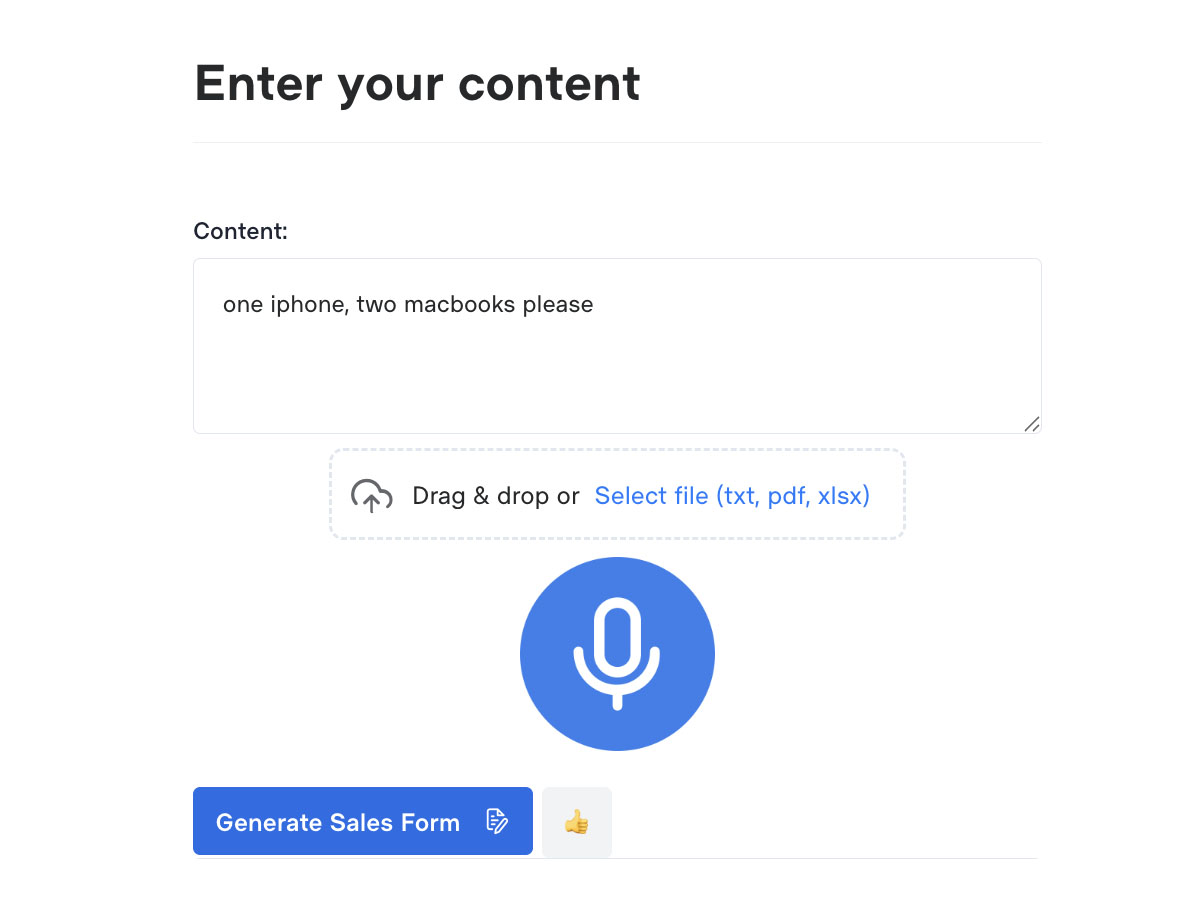 QuoteFlow interface showing product selection and quote generation